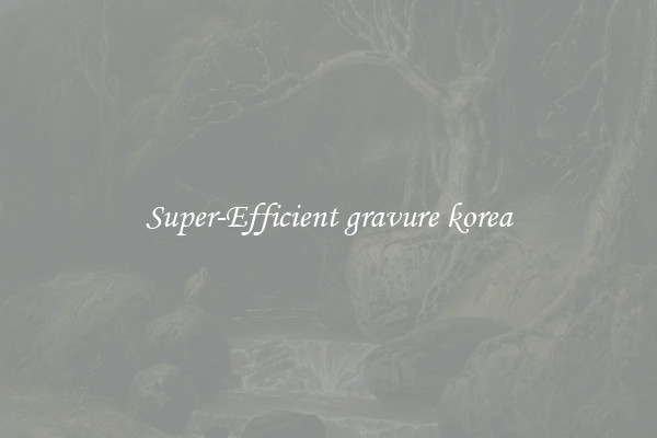 Super-Efficient gravure korea