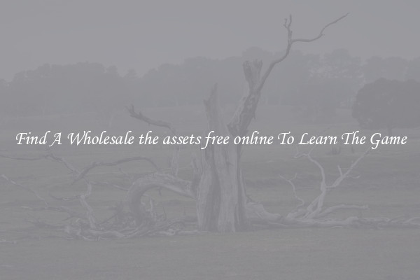 Find A Wholesale the assets free online To Learn The Game