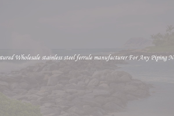 Featured Wholesale stainless steel ferrule manufacturer For Any Piping Needs
