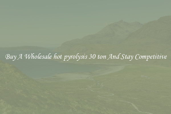 Buy A Wholesale hot pyrolysis 30 ton And Stay Competitive