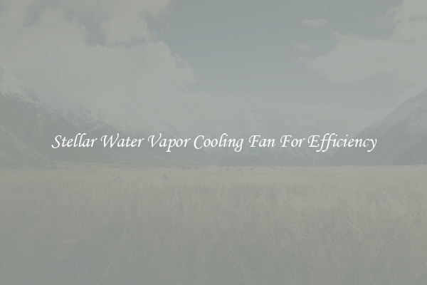 Stellar Water Vapor Cooling Fan For Efficiency