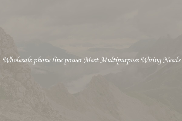Wholesale phone line power Meet Multipurpose Wiring Needs