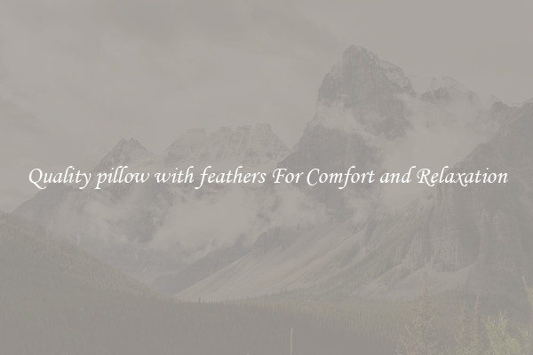 Quality pillow with feathers For Comfort and Relaxation