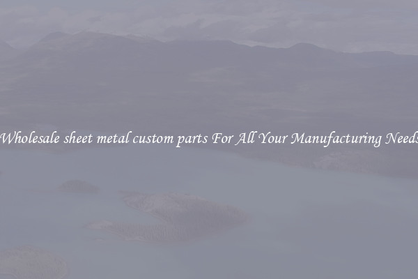 Wholesale sheet metal custom parts For All Your Manufacturing Needs